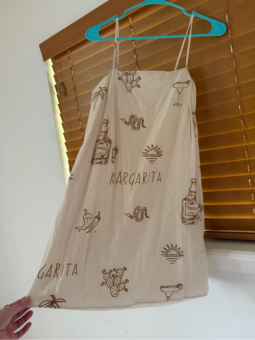 Beige Margarita Print Slip Dress